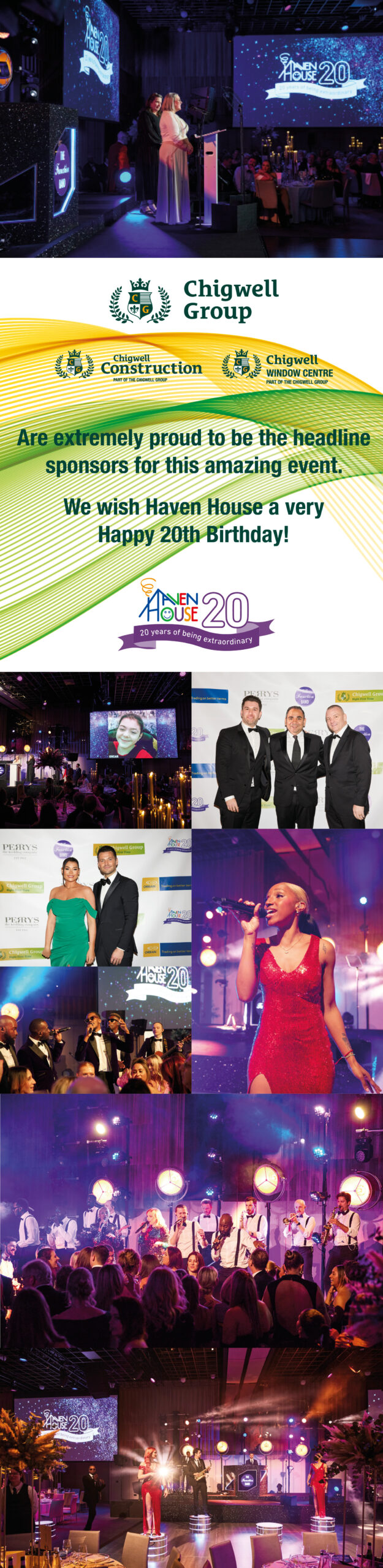 Chigwell Group headline sponsor of Haven Houses 20th birthday at The Londoner