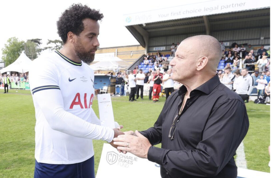 Tom Huddlestone pictured below receiving the Man Of The Match award